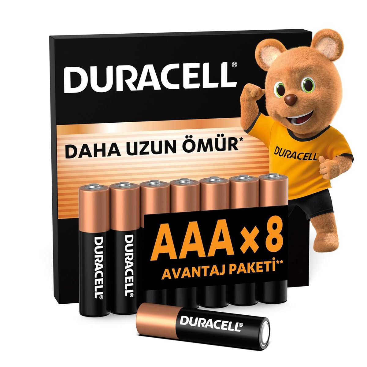 Duracell Basic AAA Alkalin Ince Kalem Pil (8'Li Paket) – 1,5V – Daha Uzun Ömürlü – Günlük Cihazlar I