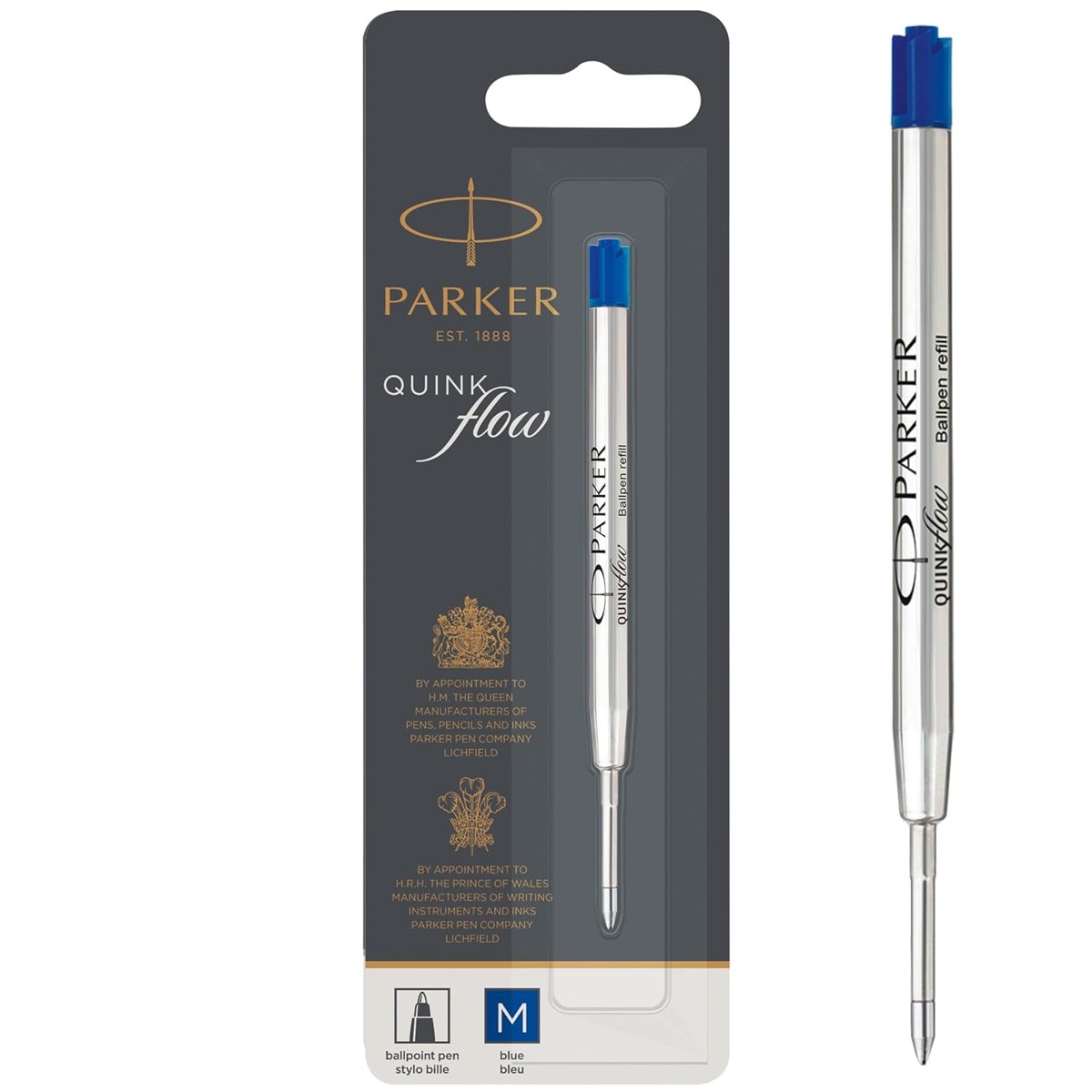 Parker 1950371 Quinkflow Tükenmez Kalem Yedeği, Orta Kalınlıkta Uç, Mavi