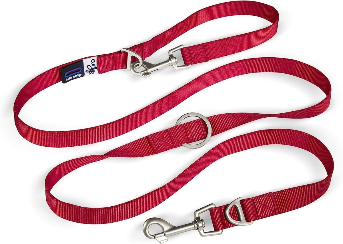 CURLI ADJUSTABLE LEASH NYLON RED M