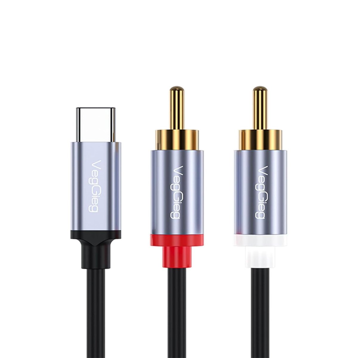 VegGieg USB Type-C to 2 RCA Ses Kablosu 3 Metre