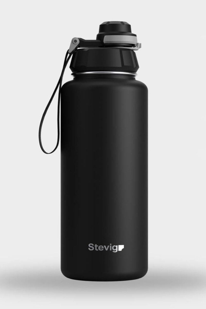 Stevig 1 Hand Leak-Proof Sızdırmaz Çelik Termos 1000 Ml Black ST-210