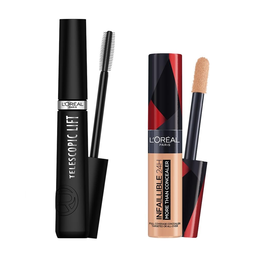 L’Oréal Paris Infaillible Tüm Yüze Uygulanabilir Kapatıcı 327 Cashmere  Telescopic Lift Maskara Makyaj Seti
