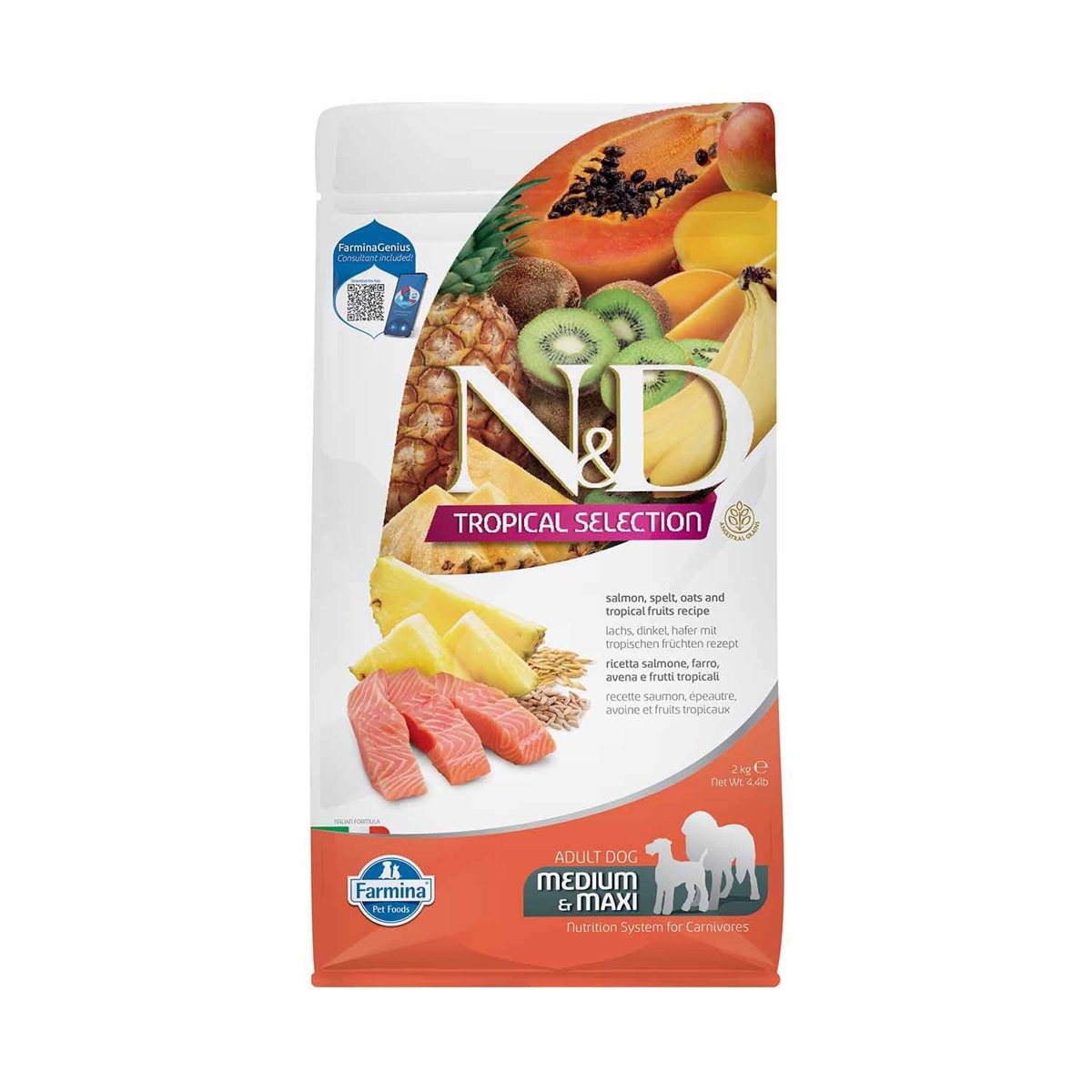 ND N&D Tropical Selection Somonlu ve Tropikal Meyveli Orta ve Büyük Irk Yetişkin Köpek Maması 2 Kg