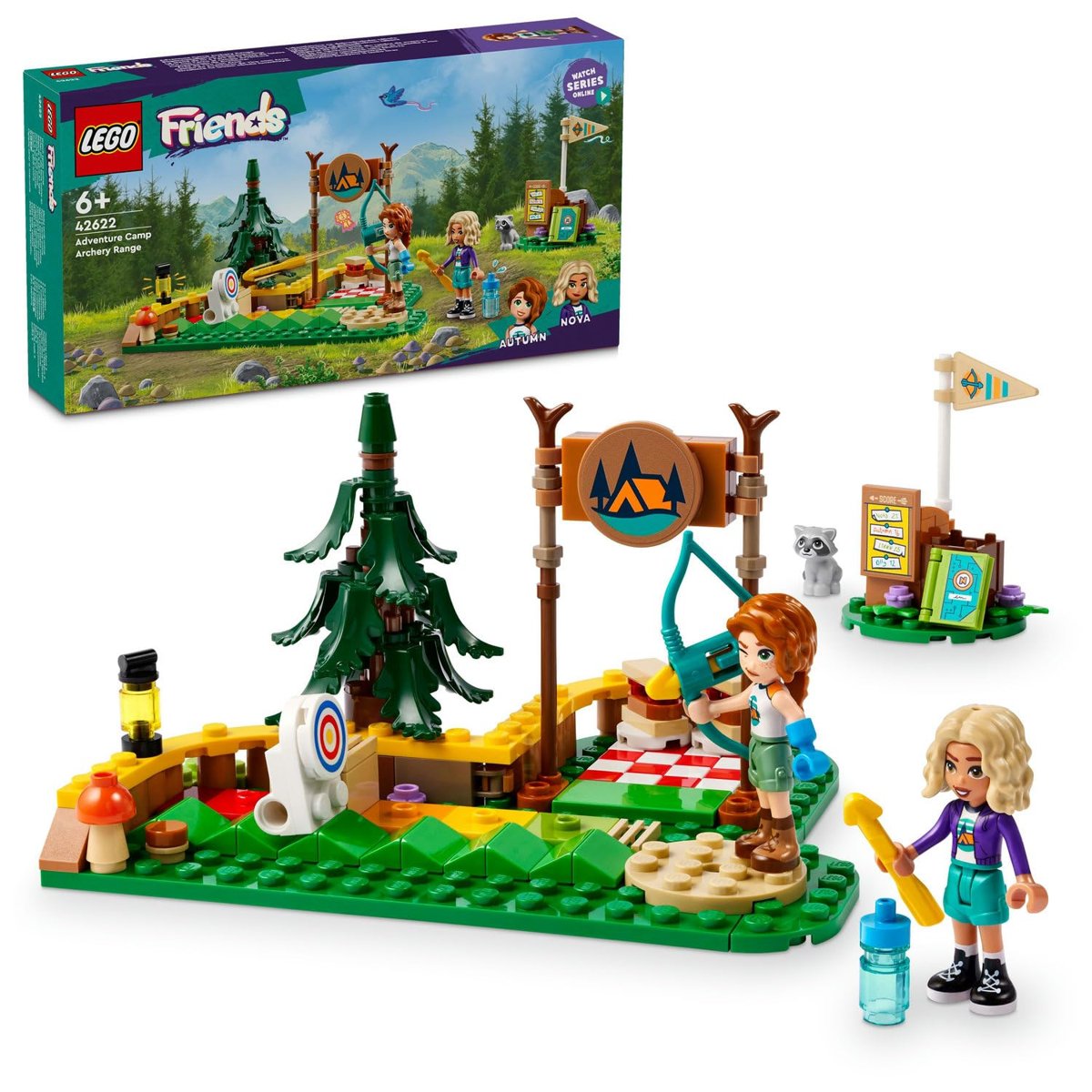 LEGO Friends Macera Kampı Okçuluk Alanı 42622-6 Yaş ve Üzeri Çocuklar için Autumn ve Nova Minifigürü