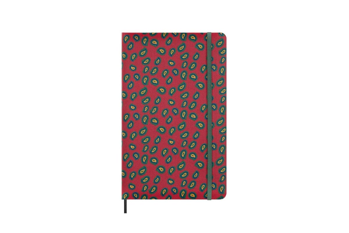 Moleskine Mantero'dan ipek not defteri, İtalyan ipekli sert kapak, çizgili sayfalar ve elastik kilitli, hediye kutulu, büyük format 21 x 13 cm, renk bordo