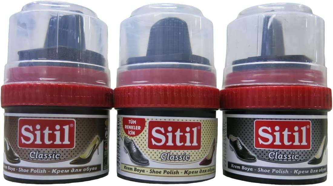 Sitil Ayakkabı Boyası Kahve, Siyah ve Krem Cila 3'lü Takım (29375)