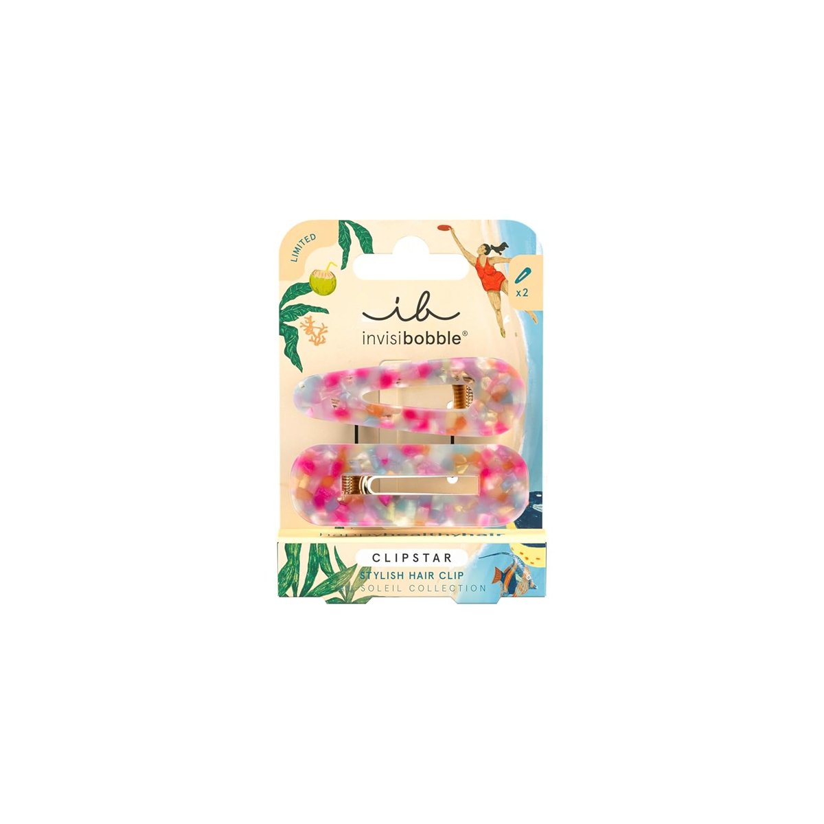 Invisibobble - Clipstar Au Soleil Dazzling Wave 2pc - 2 adet büyük saç klipsi