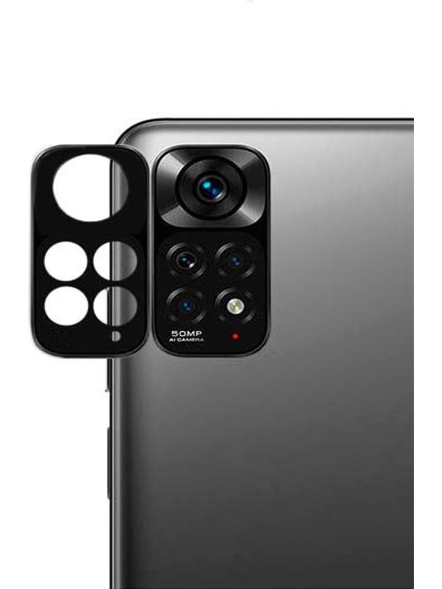 Ehr. Xiaomi Redmi Note 11 Pro Uyumlu Tam Kaplayan 3D Kamera Koruyucu Lens Cam (Siyah, Xiaomi Redmi N