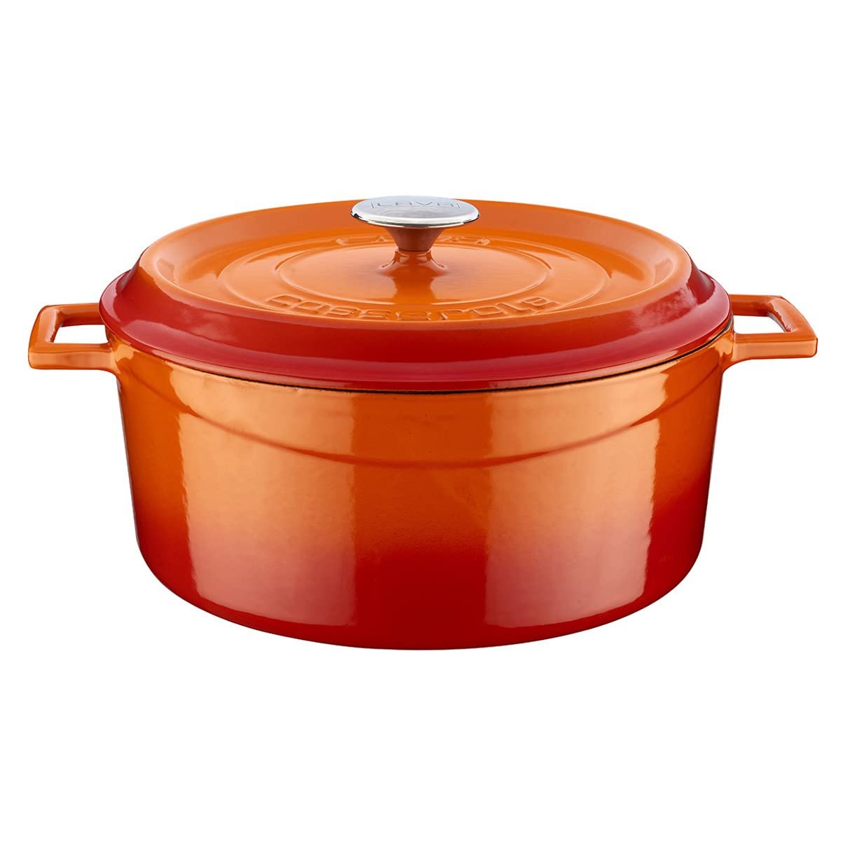 Lava Döküm Yuvarlak Tencere, Trendy, 28 cm, 6.71 L Hacim, Turuncu