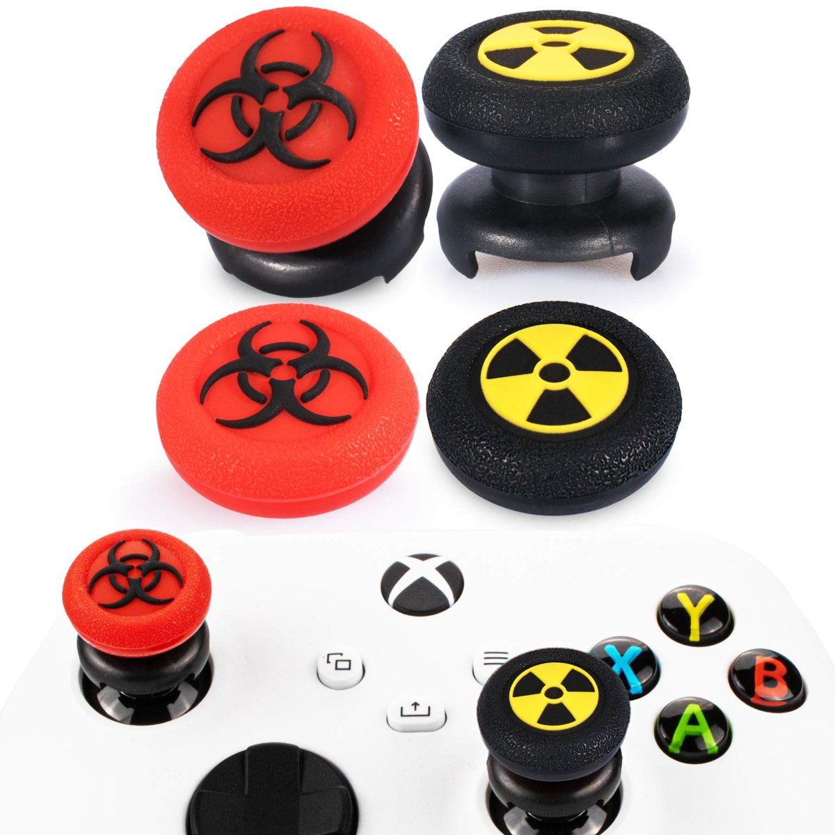 Playrealm FPS Thumbstick Extender x 2  Baskı Kauçuk Silikon Kavrama Kılıfı x 4 Xbox Serisi X/S ve X