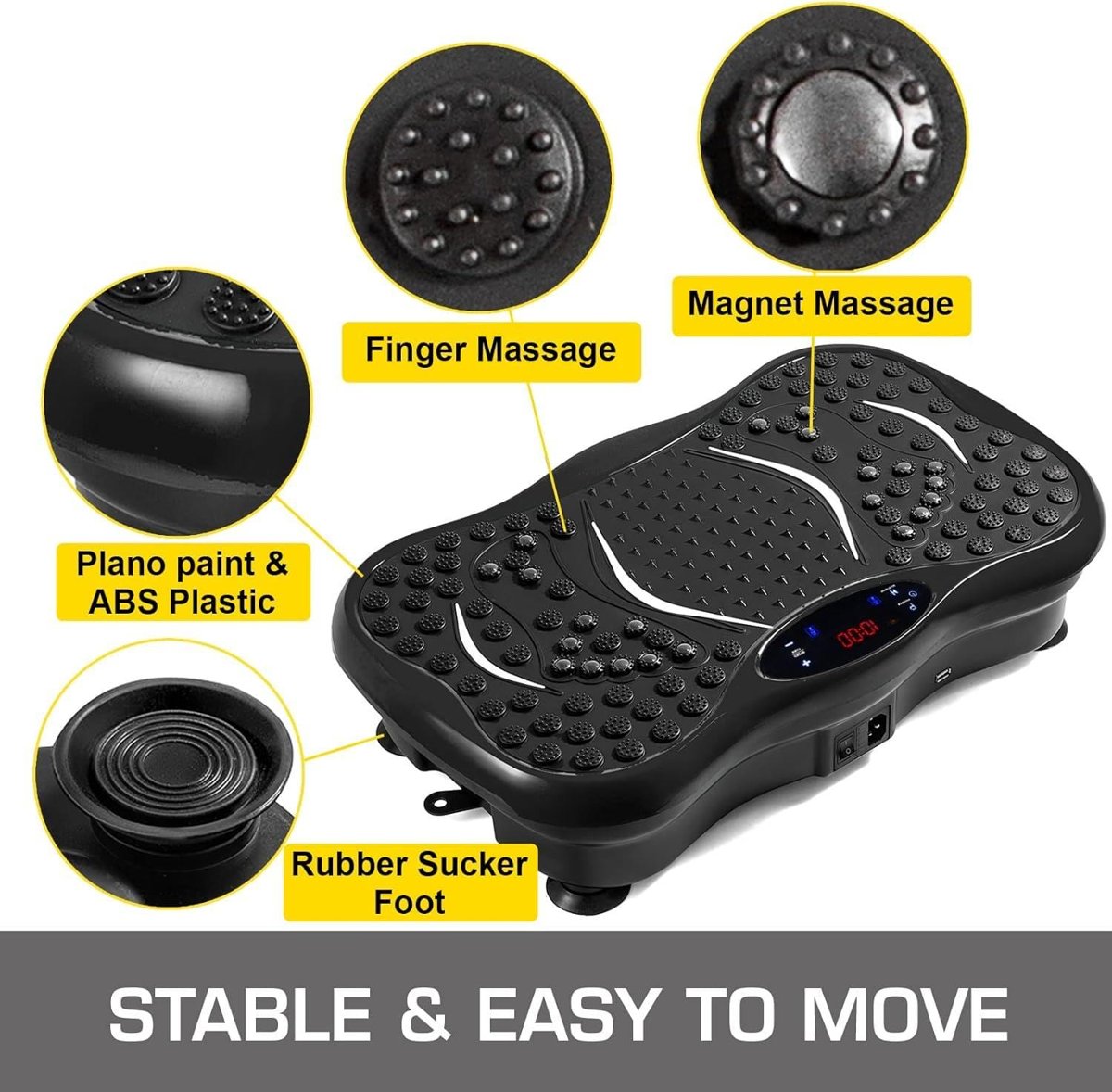 Valkyrie M570 Titreşimli Masaj ve Spor Aleti Vibrating Plate - 2x Direnç Lastiği - Bluetooth USB Bağlantı Speaker - Kumandalı