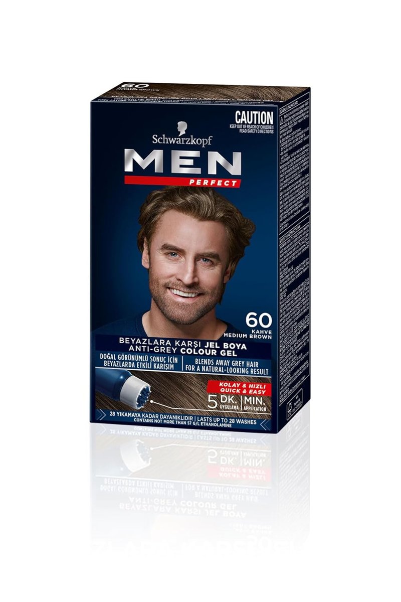 Schwarzkopf Men Perfect Saç Boyası 60 - Kahve, 80 Ml