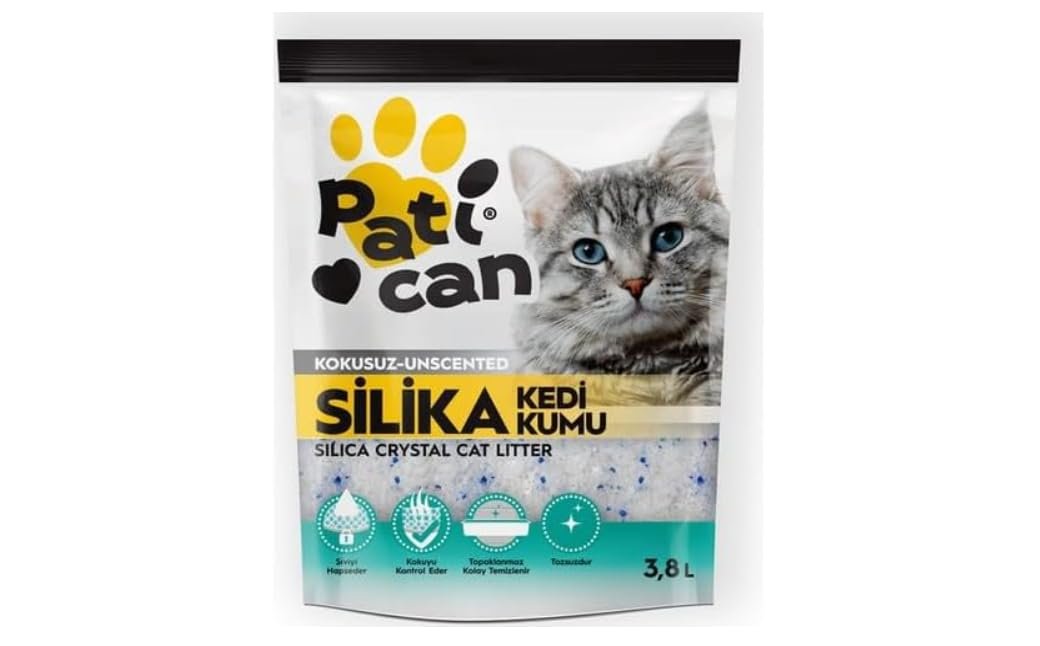 PATİCAN 9 ADET SİLİKA KEDİ KUMU 3.8 LT