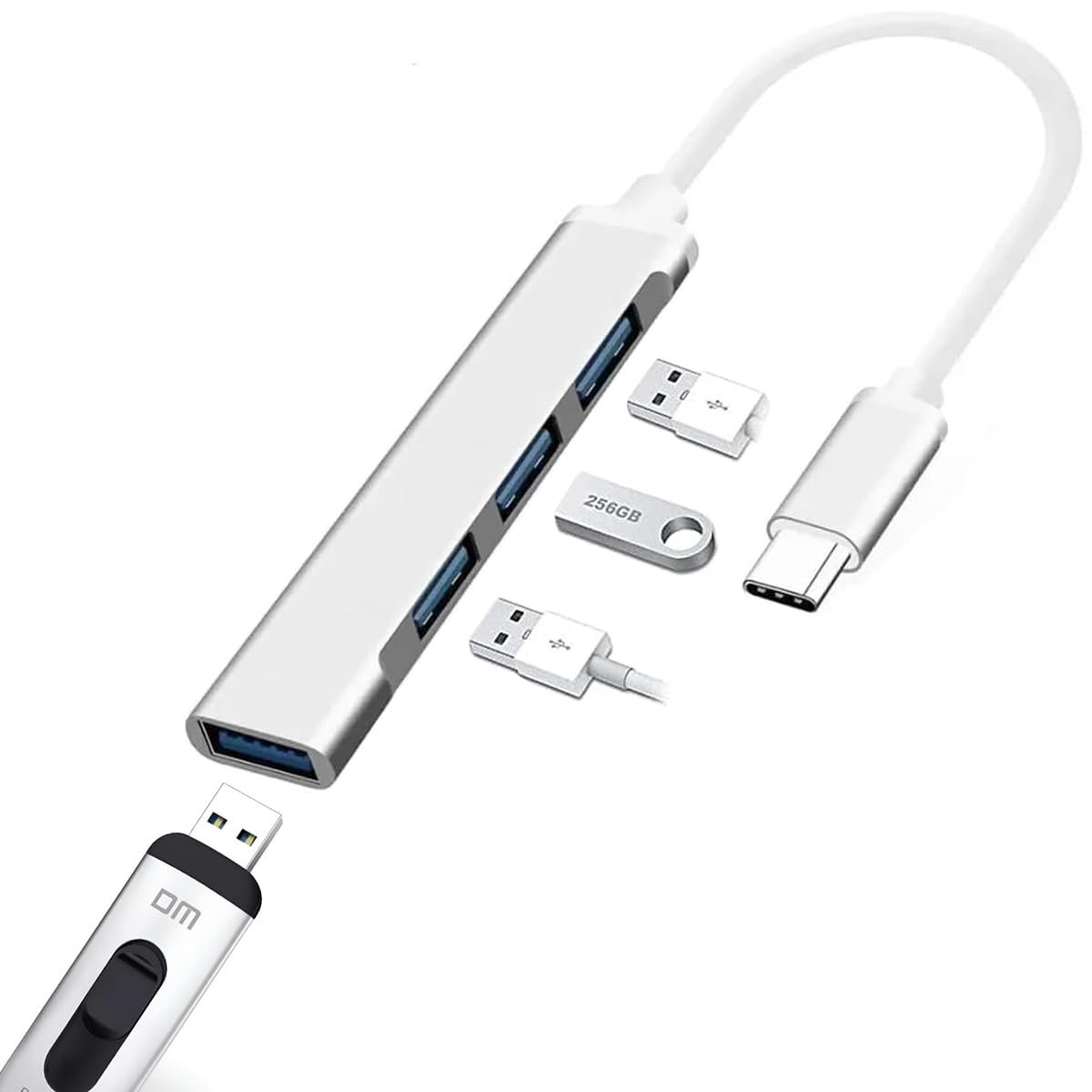Coverzone Type-c To USB Hub 4 Port Çoklayıcı Macbook İle Uyumlu Çoğaltıcı Adaptör