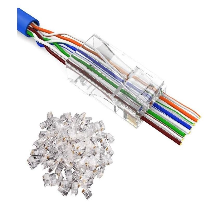 EZ RJ45 Cat6 Yeni Nesil Delikli Jack Konnektör 100 Adet