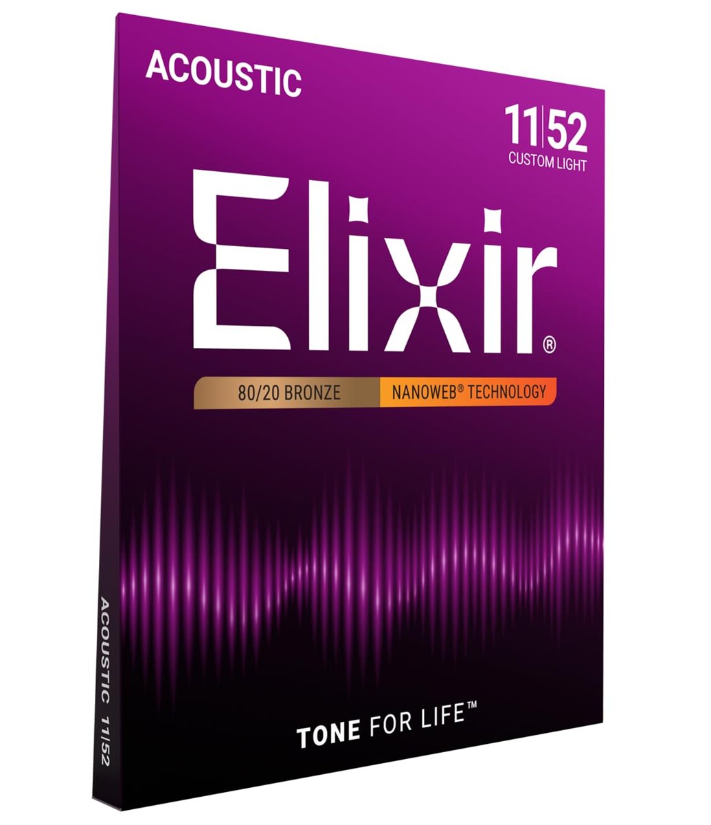 Elixir 16027 Nanoweb Phosphor Bronze Akustik Gitar Teli (11-52)