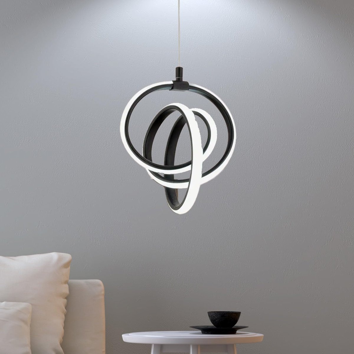 Supply Home Modern LED Sarkıt Avize – 23x80 cm Ayarlanabilir Gövdeli, 24W 6500K Beyaz Işık, Power LED Teknolojili, Siyah Gövdeli Şık Aydınlatma Armatürü Salon ve Mutfak