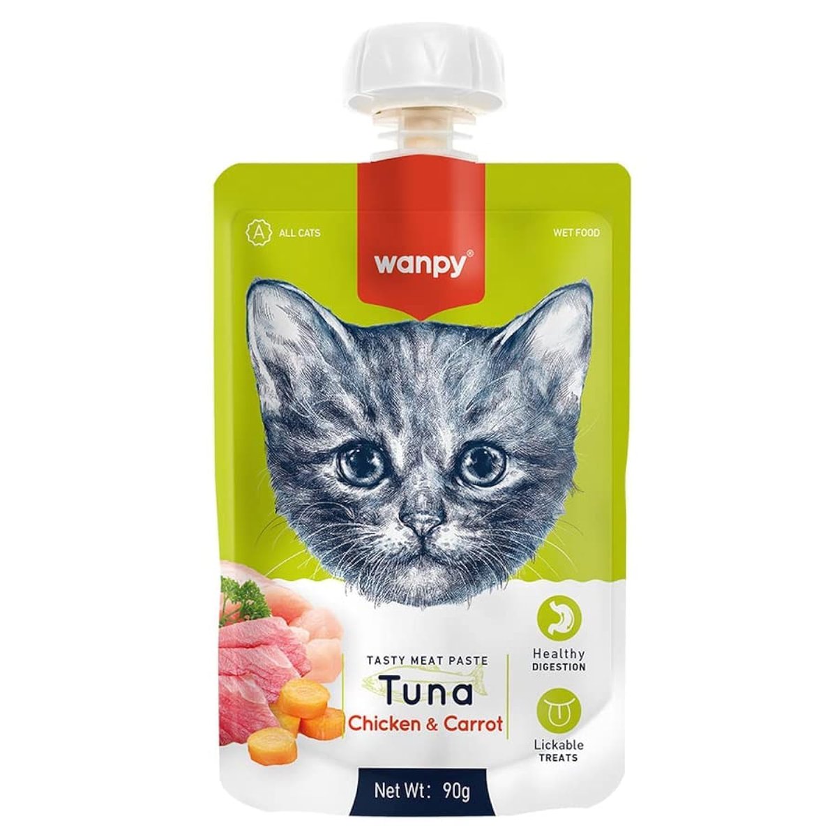 Wanpy Taze Ton BalıklıTavuklu Kedi Et Ezmesi 90 gr Tekli