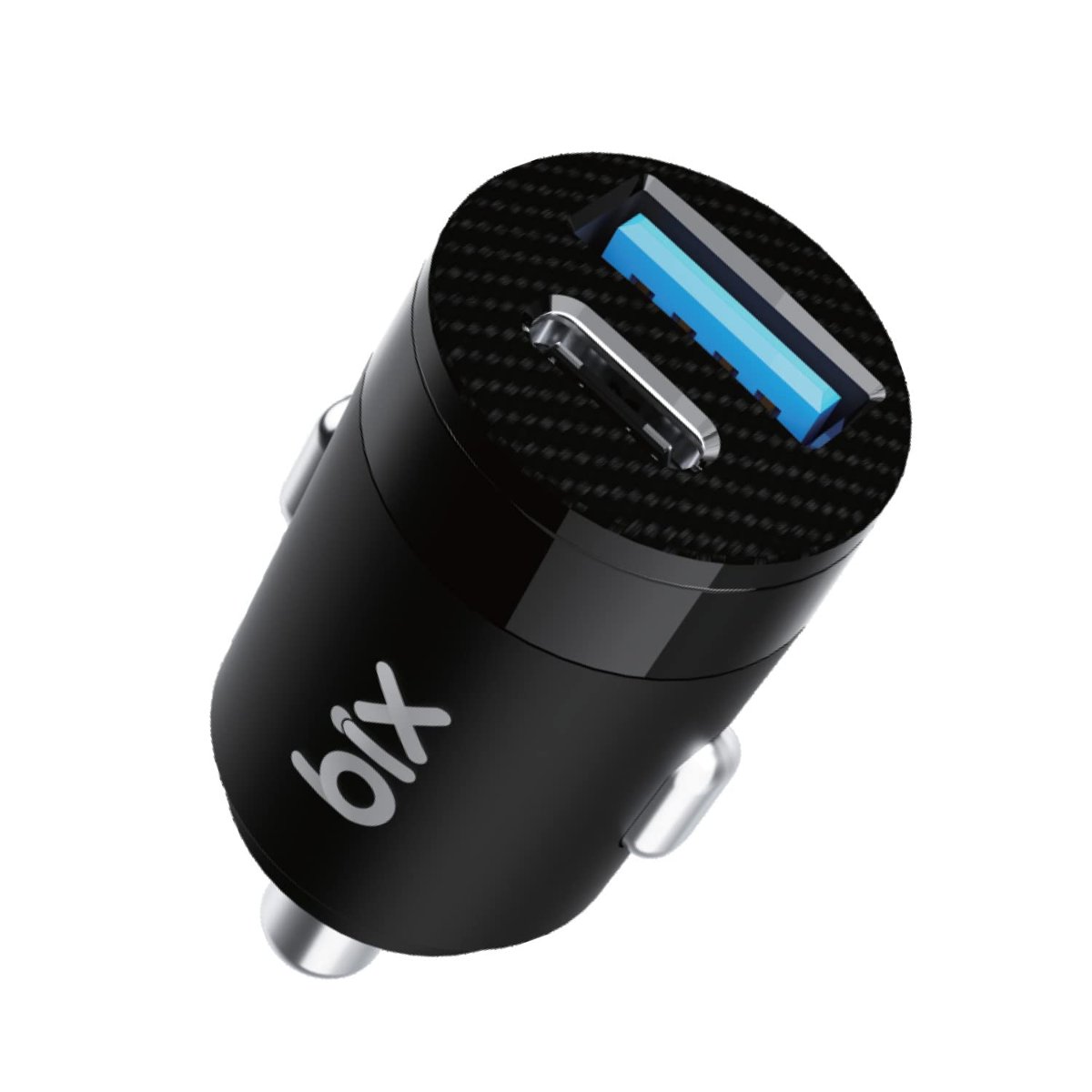 Bix BXAC65C 65W PD Type-C & 18W USB-A Girişli Çift Portlu Hızlı Şarj Özellikli Araç İçi Şarj Cihazı Siyah