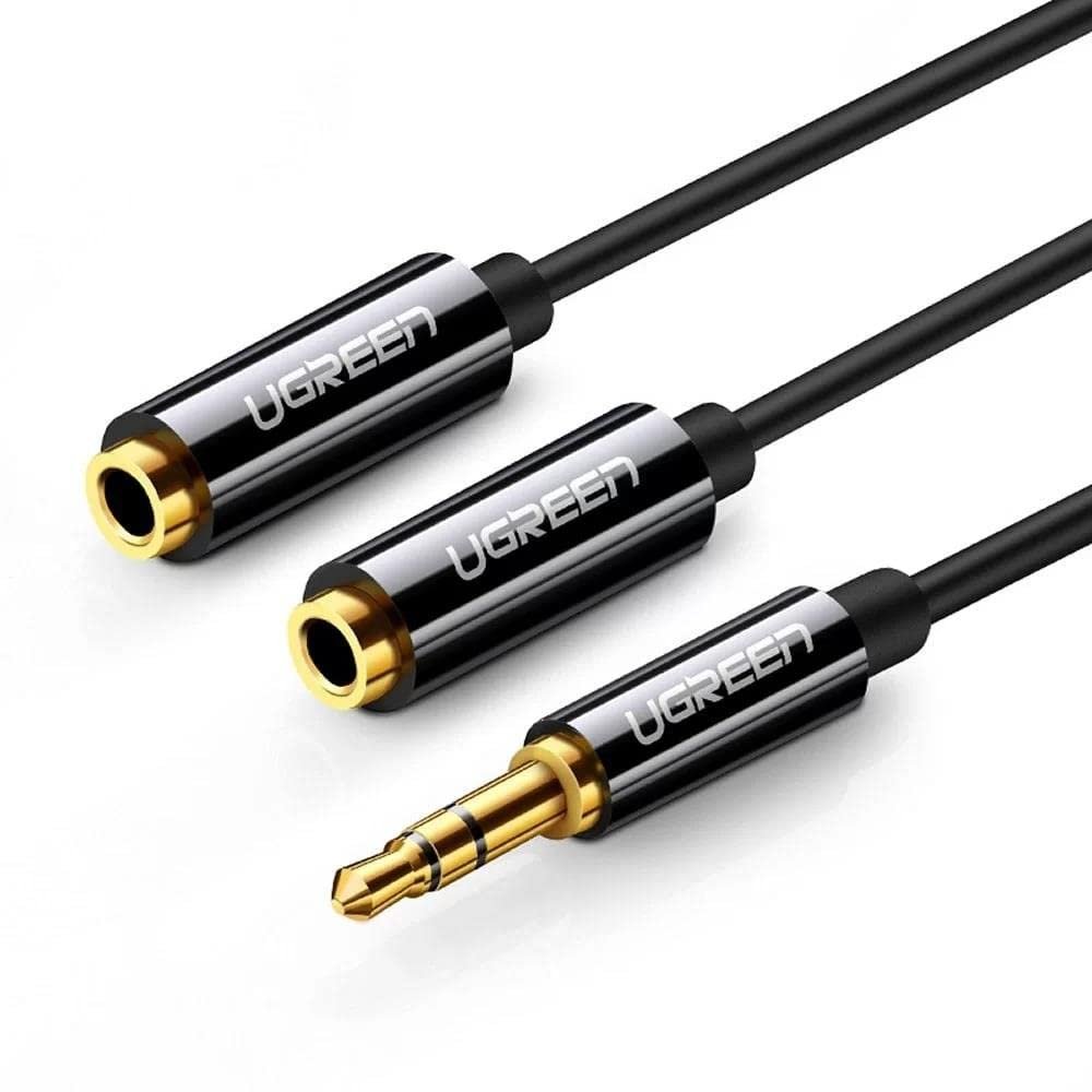 Ugreen 3.5mm 2'li Aux Kulaklık Çoklayıcı, Siyah