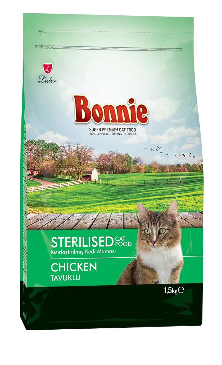 Bonnie Kuru Kedi Maması, Tavuklu, Yetişkin, Kısırlaştırılmış, Tüm Yaş ve Irklar, 1.5 Kg