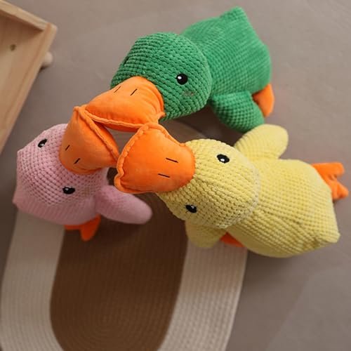MADPET Köpek Oyuncağı Sesli Peluş Ördek 45 cm – Dayanıklı Isırma ve Çekiştirme Oyuncağı, Diş Temizleyici Dokulu Yumuşak Köpek Oyuncağı, Büyük Irk Köpekler İçin Eğitici Oyuncak – Pembe