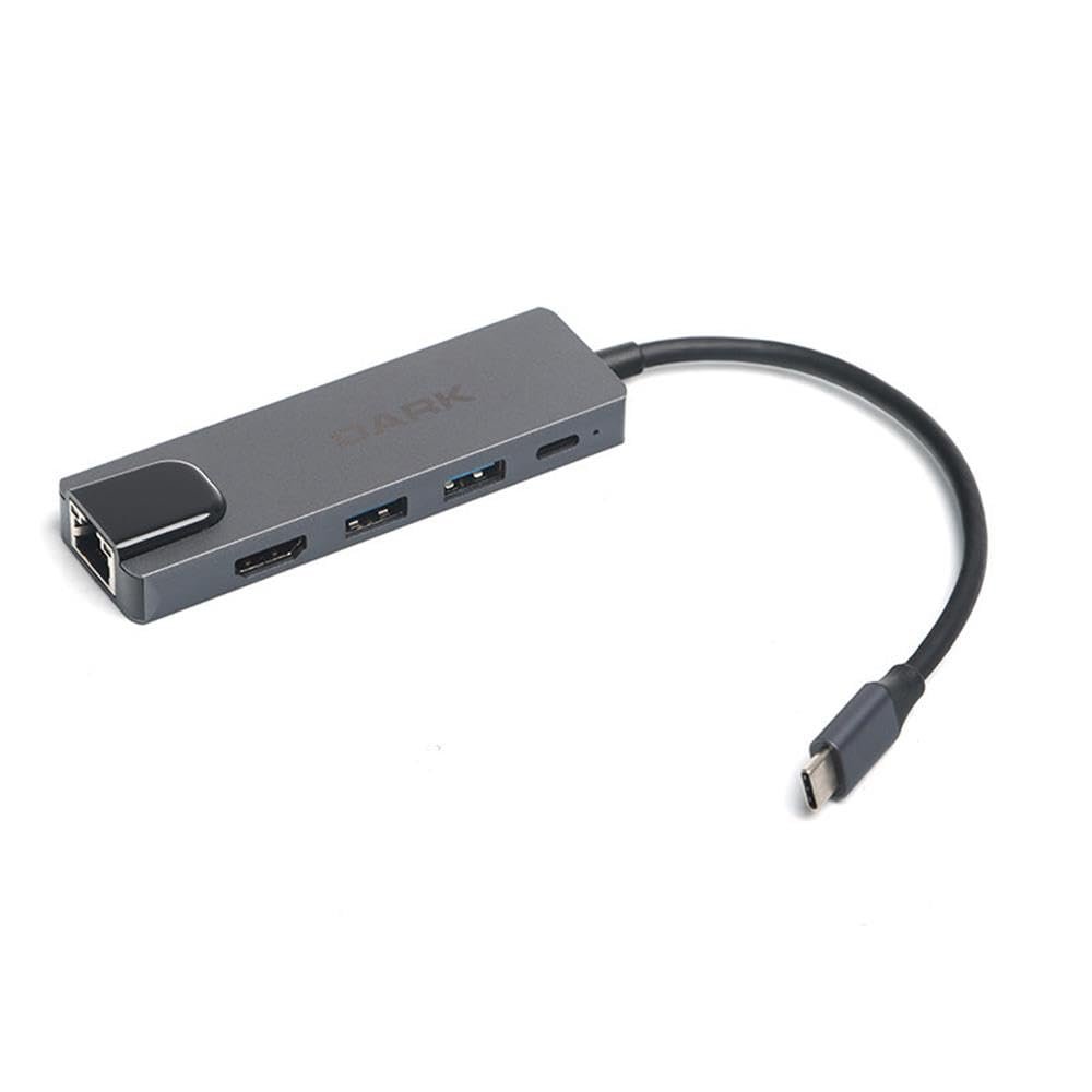 Dark USB 3.1 Type-C to Ethernet/HDMI/USB 3.0 - USB 2.0 / USB-C PD 65W Macbook Pro/Air  Notebook/Ultrabook için Port Çoklayıcı HUB (DK-AC-U31X46)