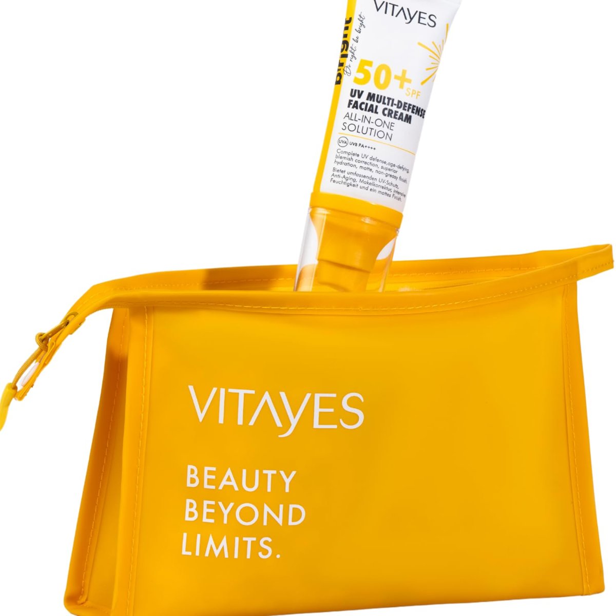 VITAYES Yüz Güneş Kremi SPF50 Çok Fonksiyonlu Yüksek Uv Koruma Yaşlanma Karşıtı Nemlendirme Cilt Bakımı, 50 ml