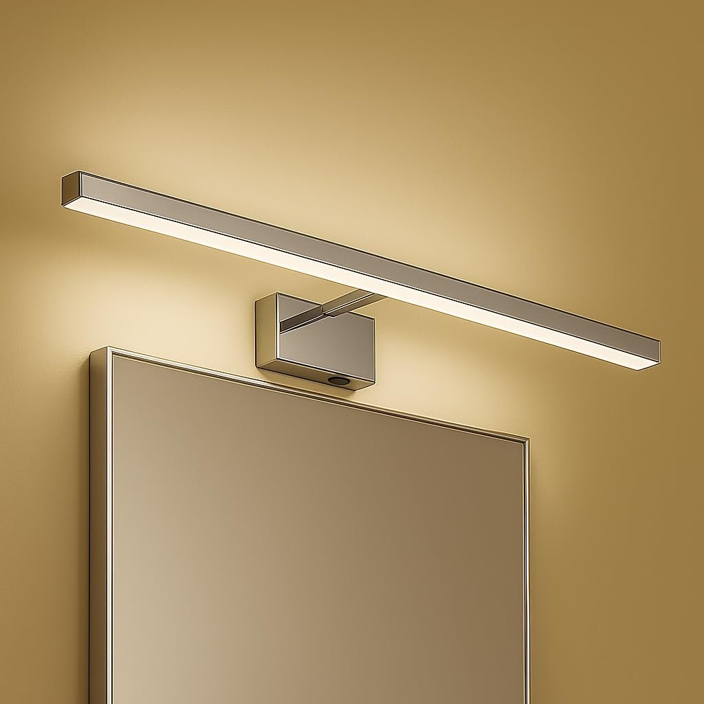 Kanarya 40 cm 8W LED Ayna  Resim Apliği Krom | 4200K Gün Işığı, 720 Lümen, IP45 Su Korumalı, 64W Eş