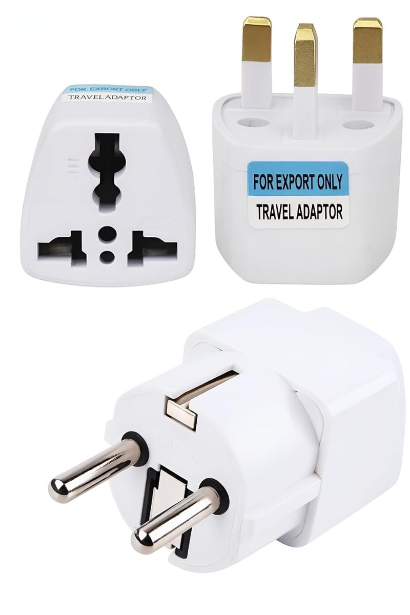 Kyrotech Uluslararası Seyahat Adaptörü 2’li Set, Tip C Avrupa, Tip G İngiltere Adaptör Fişi, 150 Den Fazla Ülke Uyumu, Çoklu Uç Fiş Desteği, Hac, Umre, ABD, AB, İngiltere, Avustralya Priz Dönüştürücü