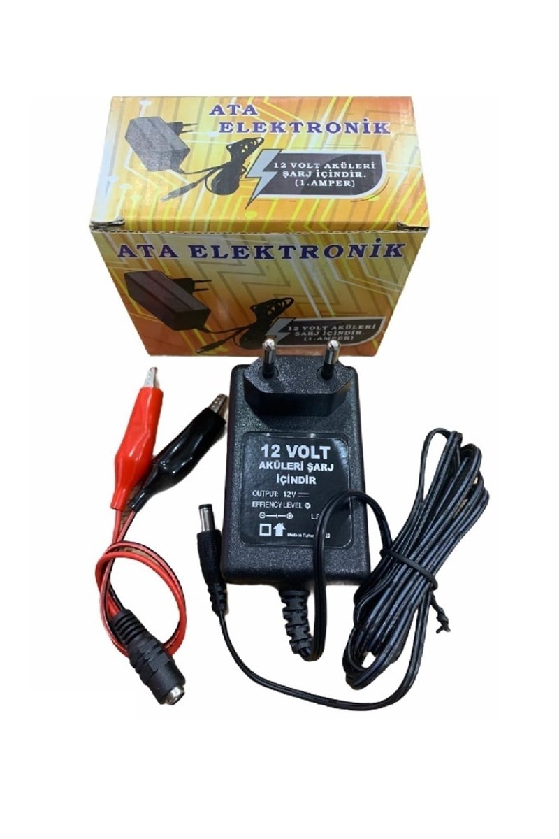 ATA ELEKTRONİK 12 Volt Kuru Tip Akü Şarj Adaptörü 12 Volt Aküler Içindir 1 Amper Extra Maşali Kablo Kesici Özellik ( Akü Şarj Olduğunda Voltaji Kesme Özelliği ) Akülü Araba Araç Oto Şarj Cihazi Adaptörü Adaptör Volt Çikişi 13.8V Adaptör Amper Çikişi 1 Amper