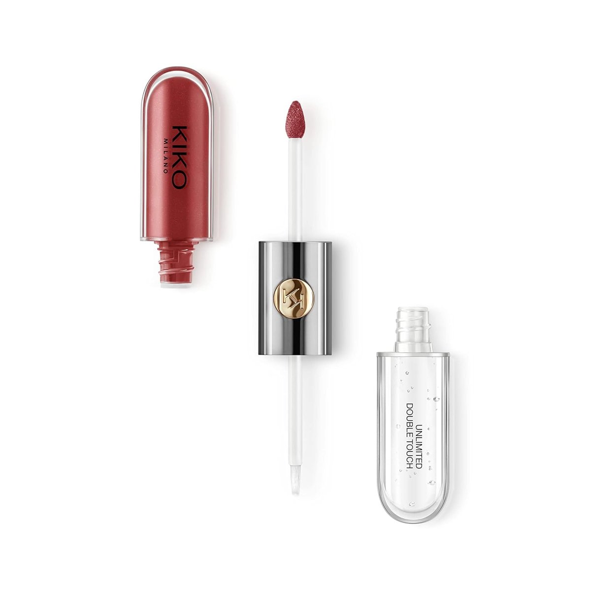 Kiko Milano Ruj - Unlımıted Double Touch - 106 Satin Ruby Red - Uzun Süre Kalıcı Parlak/Mat Likit Lipstick