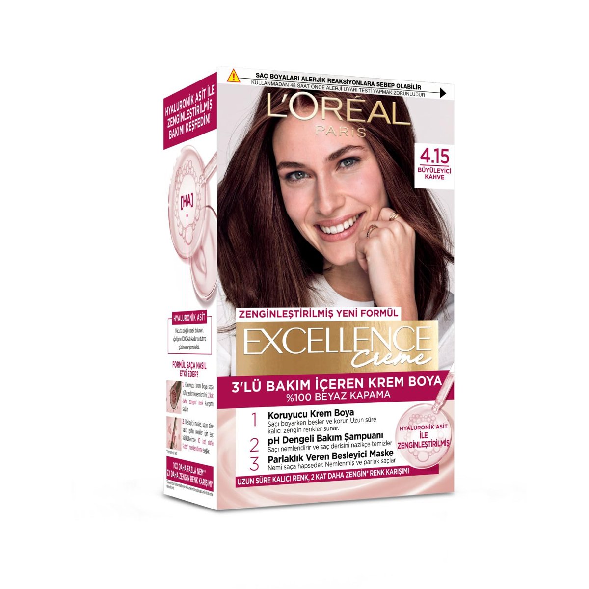 L'Oreal Paris Excellence Creme Saç Boyası - 4.15 Büyüleyici Kahve