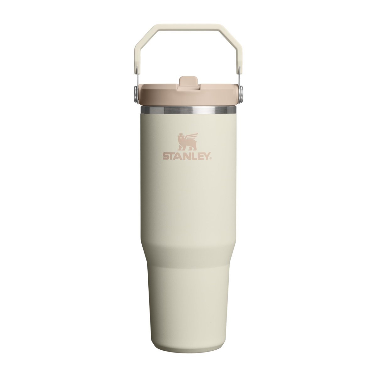 STANLEY IceFlow Flip Straw Tumbler Pipetli Termos Su Şişesi 0.89 Litre - Krem | Paslanmaz Çelik