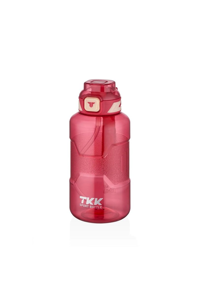 TKK 1500ml Pipetli/Pipetsiz Kullanıma Uygun Taşıma Askılı Sports Tritan Su Matarası (Pembe)