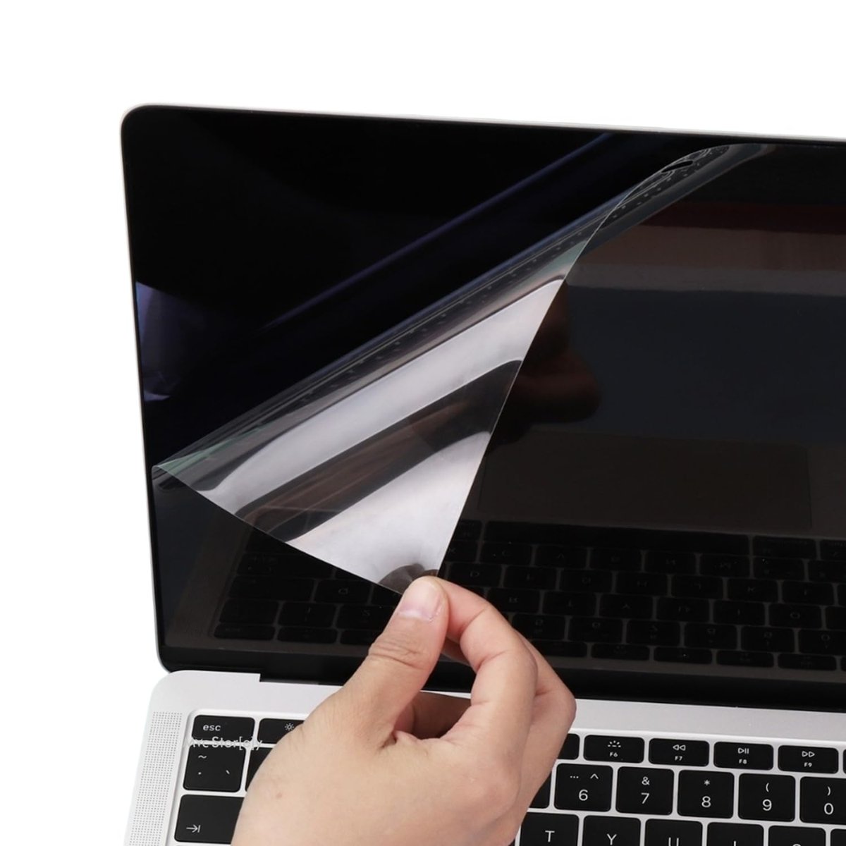 McStorey MacBook Pro 16.2 inç M2 M3 M4 Uyumlu Parlak Anti Scratch Ekran Koruyucu Retina Net Görüntü Cam Hissi Göz Konforu Touch ID Şeffaf