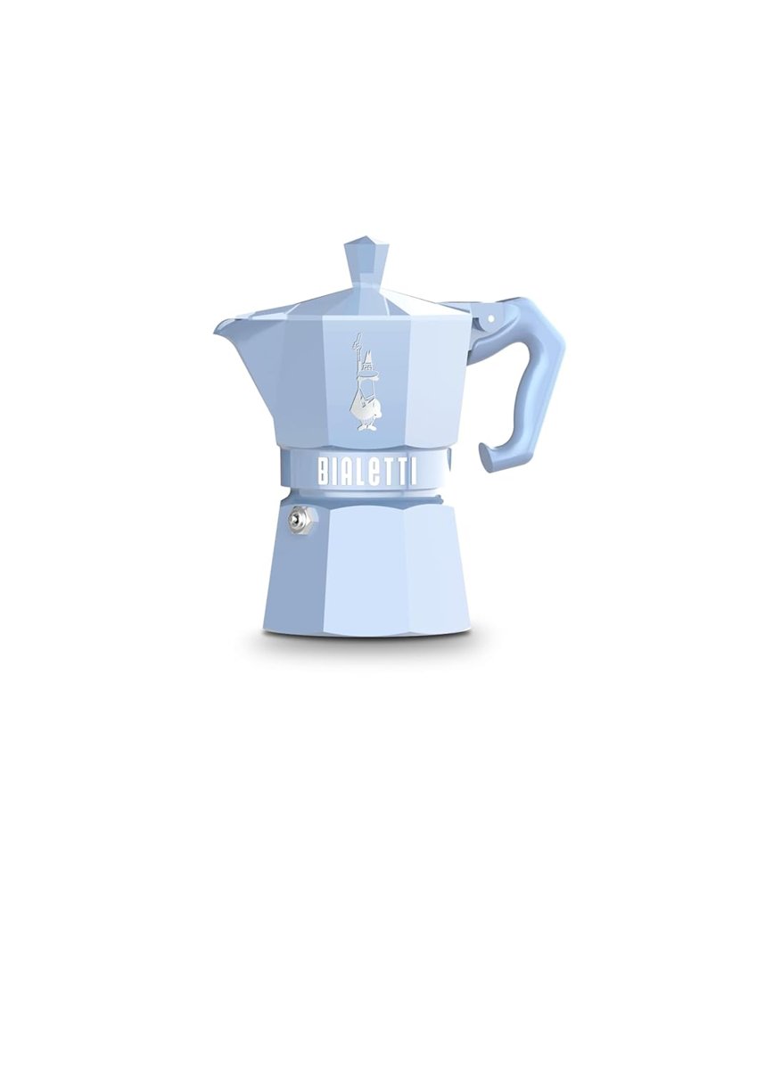 Bialetti - Moka Exclusive: 3 Cups Ocak Üstü Espresso Pişirici - 130ml - Mavi Renk - Alüminyum Gövde - Patentli Güvenlik Valfi - Tüm Ocak Türleri İçin Uygundur (İndüksiyon Hariç)