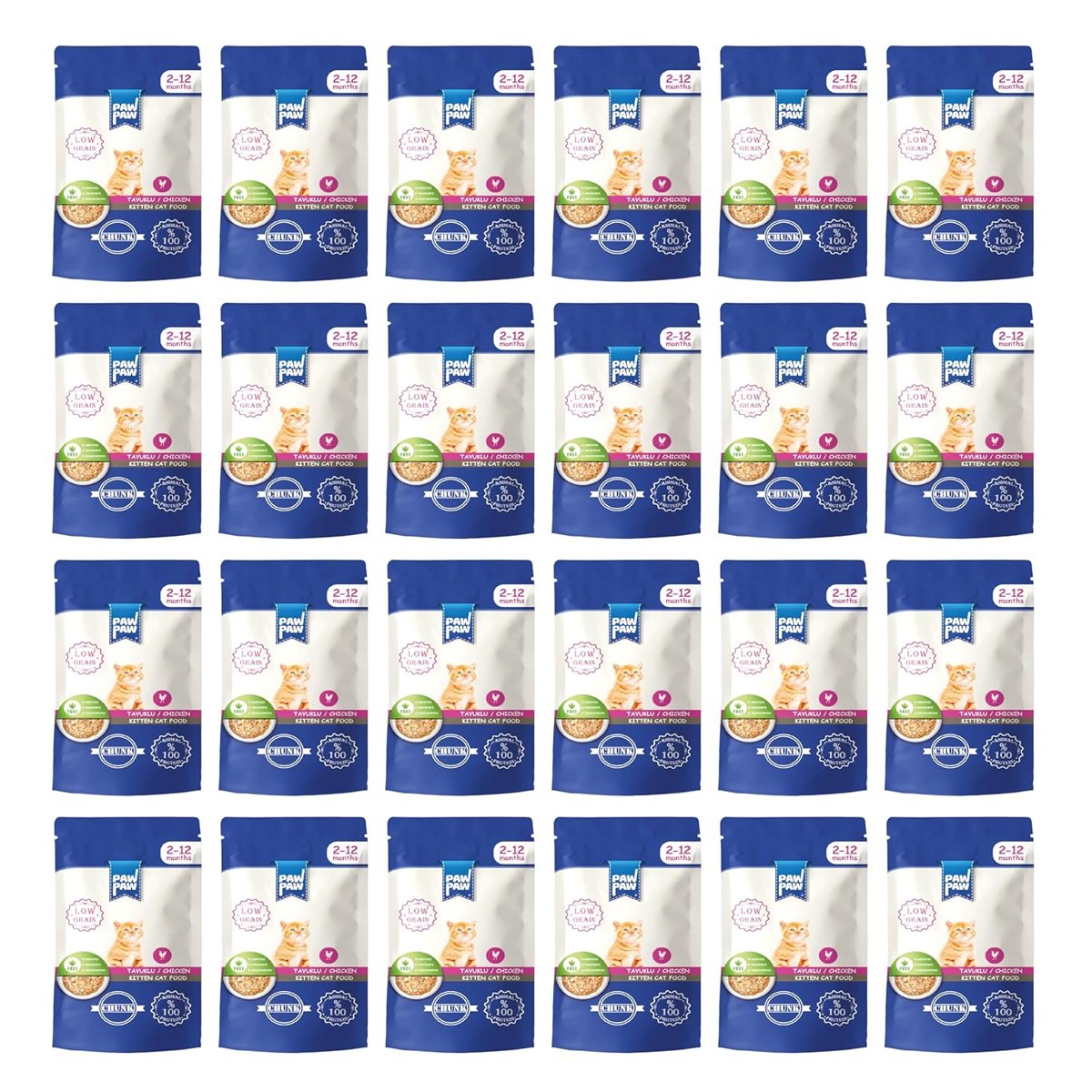 Pawpaw Düşük Tahıllı Yavru Kedi Tavuklu Pouch 85 Gr x 24 Adet