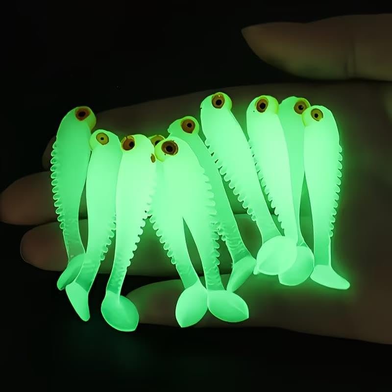 Valkyrie 20 Adet Fosforlu Silikon Balık Yemi 5cm – Gece Parlayan Glow Yapay Yem (Soft Lure)