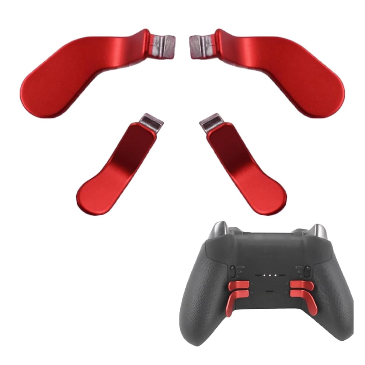 4 PCS Elite Controller Paddles for Xbox One Elite Controller Series 2 Model 1797/1698,Stainless Steel Replacement Parts for Xbox Elite Controller Series 2 Core(Red)
