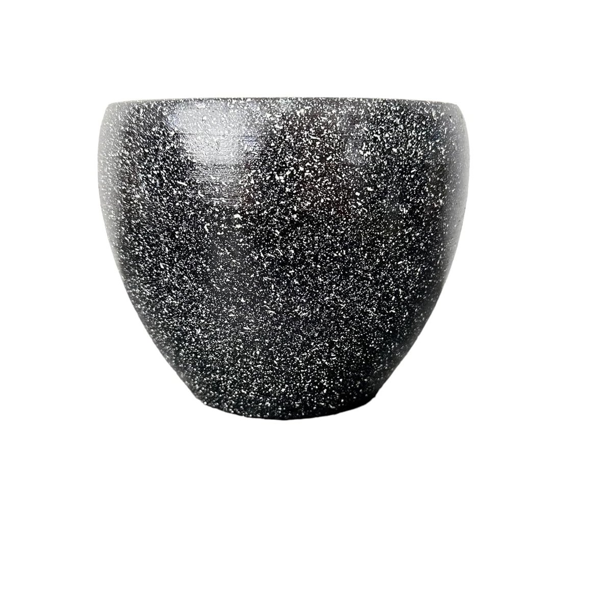 Bitki Tasarımı Ev Dekorasyon Siyah Granit Toprak Saksı Saksılık Salon Çiçeklik - 15 CM