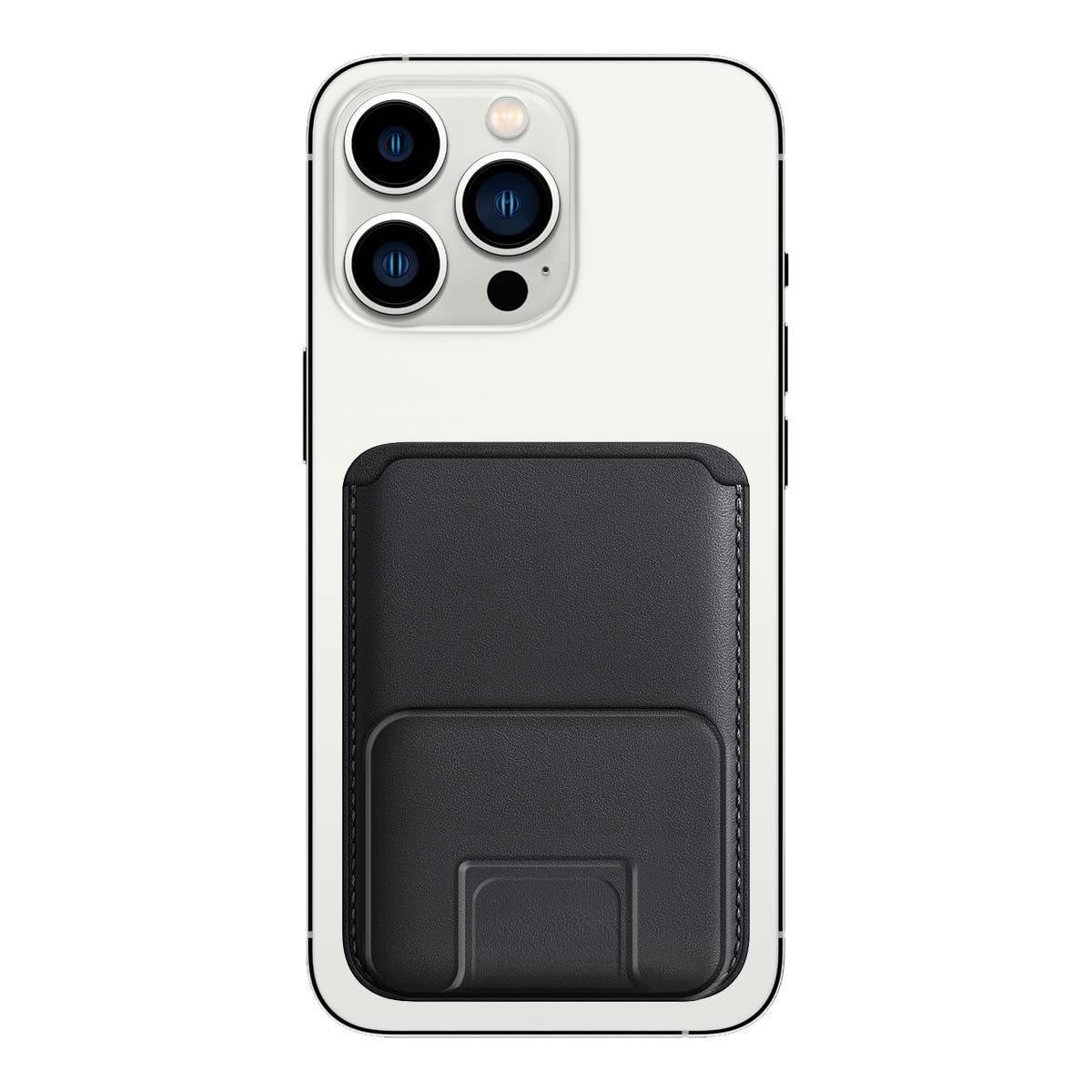 BUFF LABS iPhone WalletMag Stand Deri Cüzdan, Magsafe Uyumlu Kartlık (Siyah)