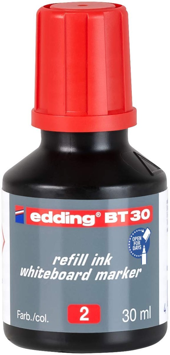 edding BT 30 beyaz yazı tahtası kalemi yedek mürekkebi - kırmızı - 30ml