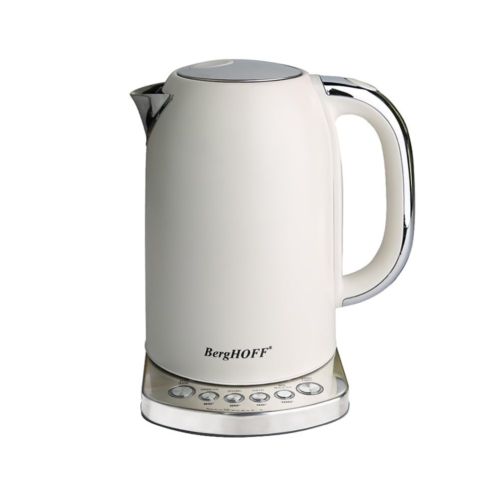 BergHOFF Gem Concept 1, 7 L Su Isıtıcı – 2400 W, Çoklu Otomatik Sıcaklık Ayarı | Vanilya Krem