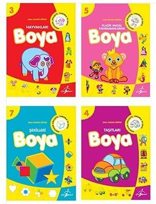 Okul Öncesi Boyamalı Alıştırma (10 Kitap Takım) (Kapak değişebilir)