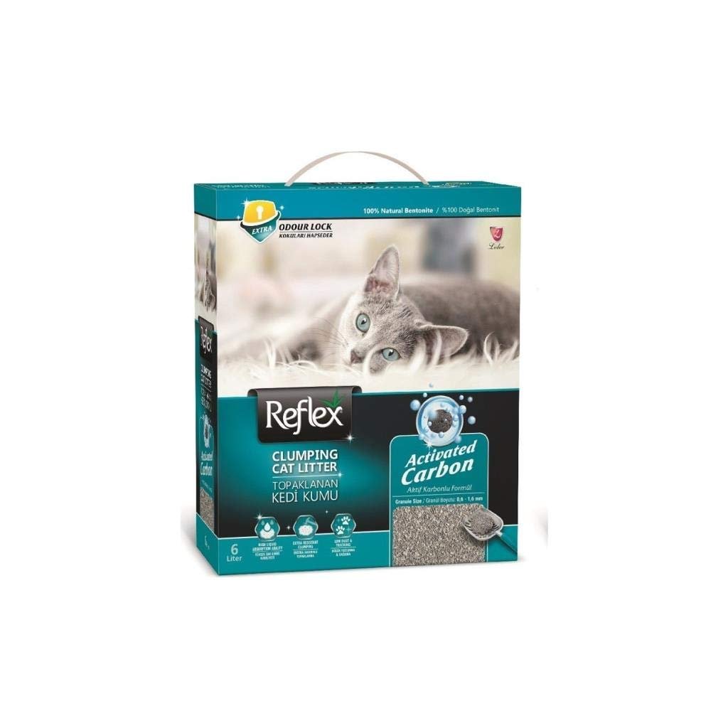 Reflex Aktif Karbonlu Topaklanan Kedi Kumu, 6 L