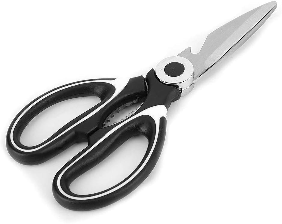 MallArt® Paslanmaz Çelik Çok Amaçlı Mutfak Makası – Balık Temizleme, Et ve Sebze Kesme, Şişe Açma, C