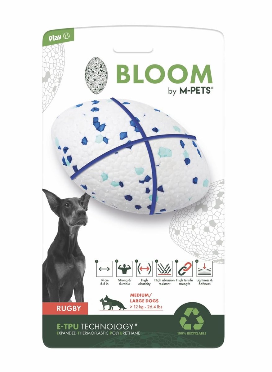 M-PETS BLOOM RUGBY PARÇALANMAZ RUGBY TOPU WHİTE/BLUE