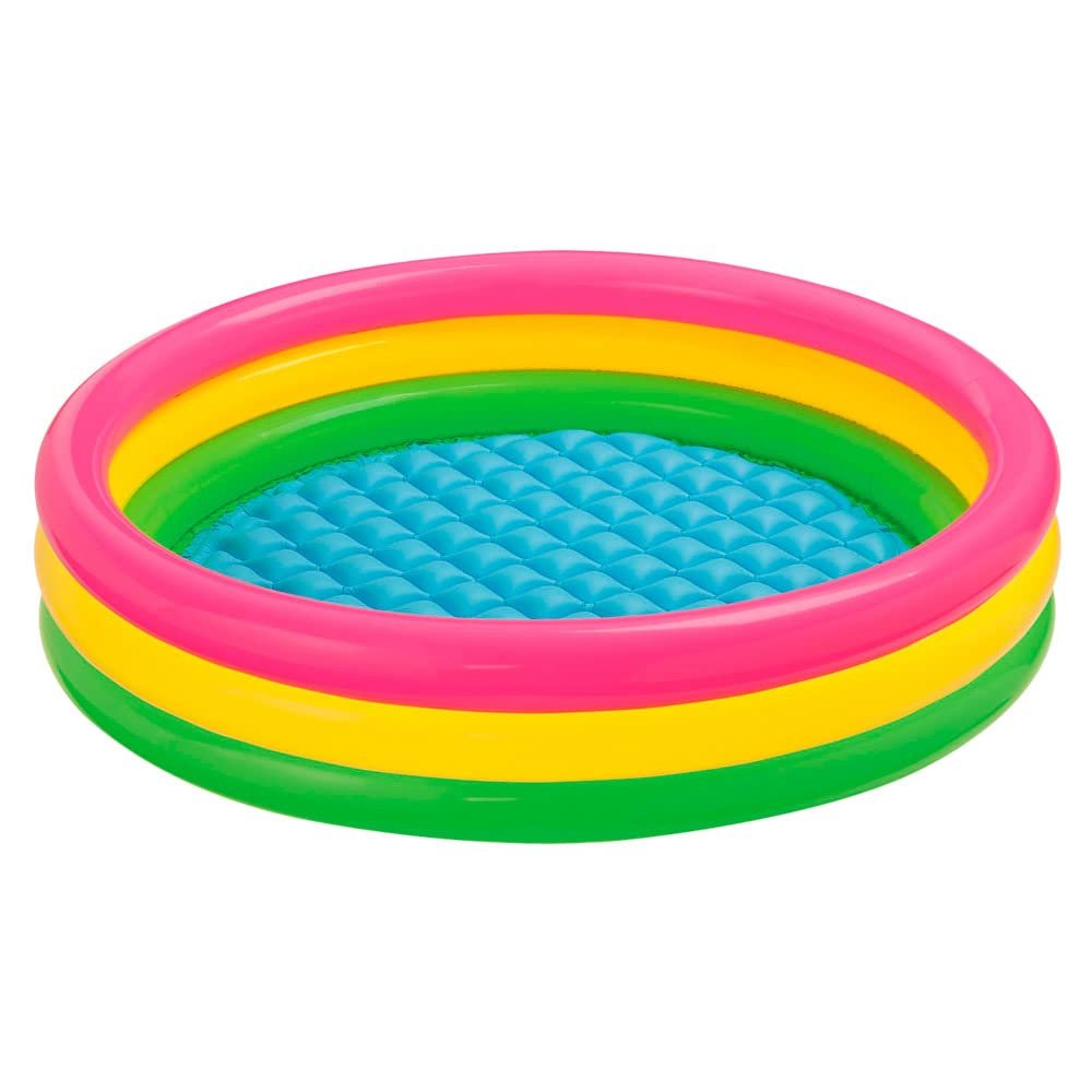Intex 57412 Renkli Şişme Taban 3 Bölme Havuz 114 cm, su sporları, plaj malzemesi, şişme ürün, yüzme aksesuarı, kamp, dalış, güvenlik