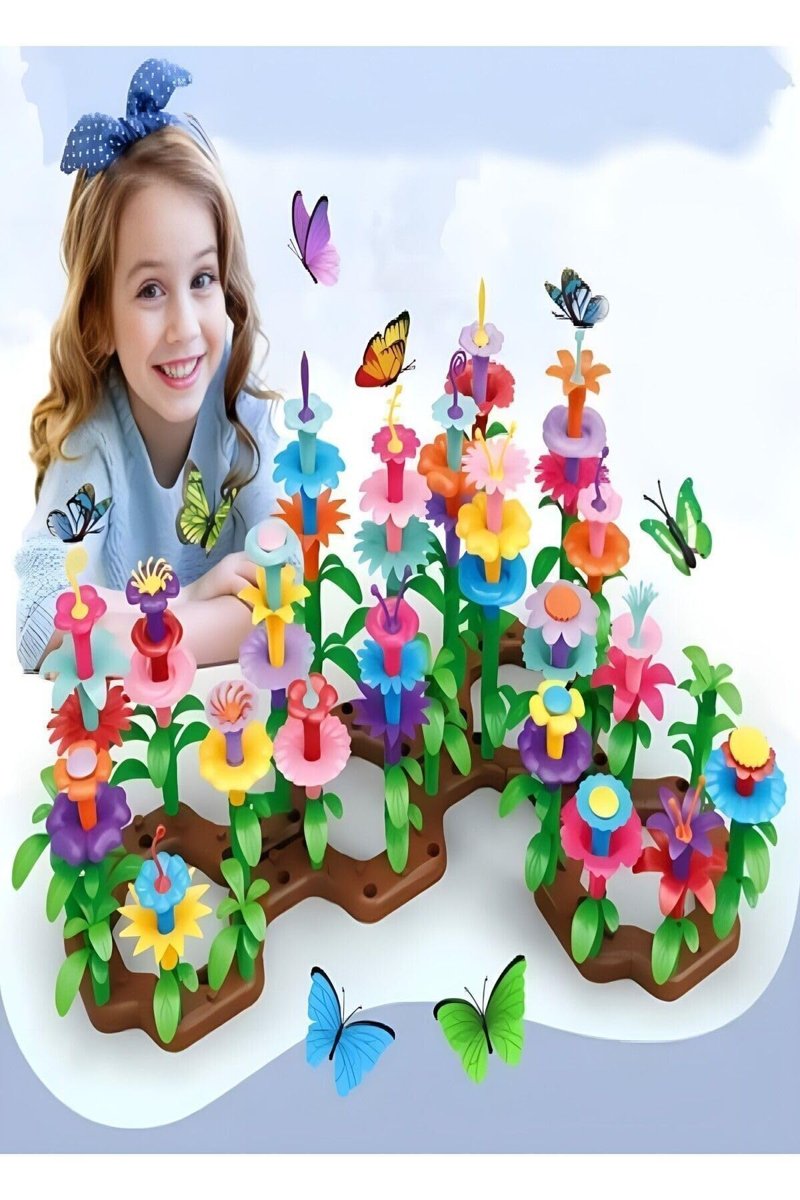 Nesoedu 52 Parça Bahçe Çiçek Yapım Seti Yapı Blokları Yapboz Bul Tak Puzzle Eğitici Oyuncak Çiçek Bahçesi